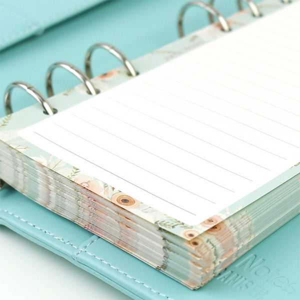 A5/A6 Floral Ruled Line Binder Planner Refills (40 Sheets)