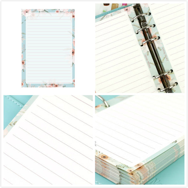 A5/A6 Floral Ruled Line Binder Planner Refills (40 Sheets)