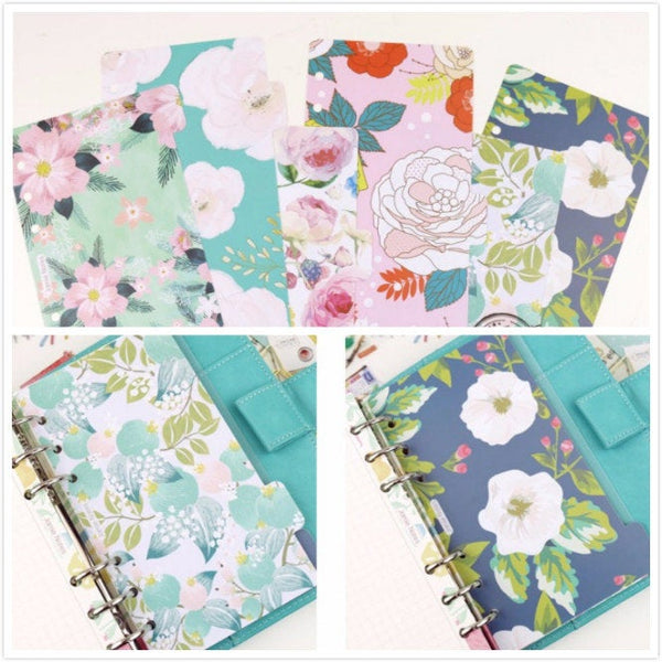 A5/A6 Floral Plastic Planner Divider (Set of 6)