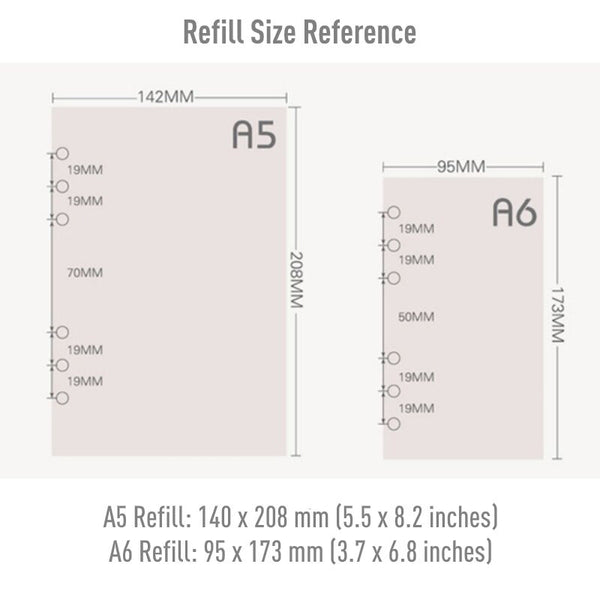 A5/A6 Floral Ruled Line Binder Planner Refills (40 Sheets)