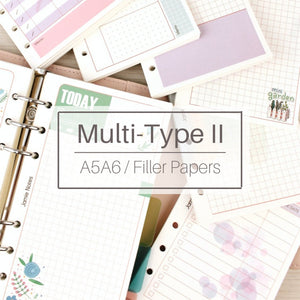 A5/A6 Size 7-Type Binder Planner Refills (40 Sheets)
