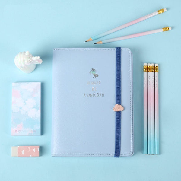 Cute Unicorn A5 Notebook Set with Pencil, Pencil Sharpener, Eraser and Notepads
