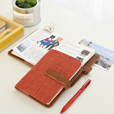 A6 Hobo-Style Planner Set with Refillable Notebook and Pen (4 Colors)
