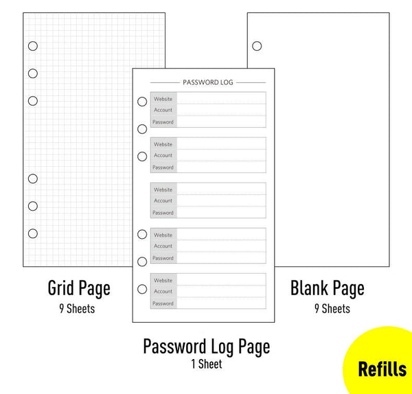 A6 Premium Leather Binder Planner with Refillable Inserts