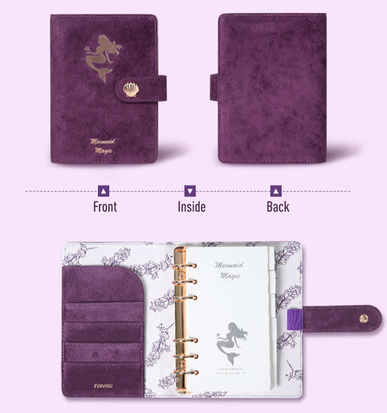 A6 Flannel & Leather Binder Wedding Planner with Refillable Inserts