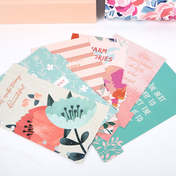 A6 Planner Laminated Divider (Set of 6)