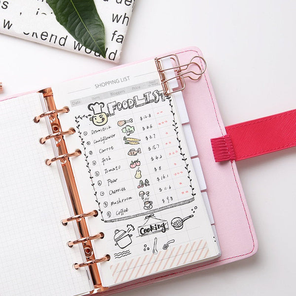 A6 Premium Leather Binder Planner with Refillable Inserts