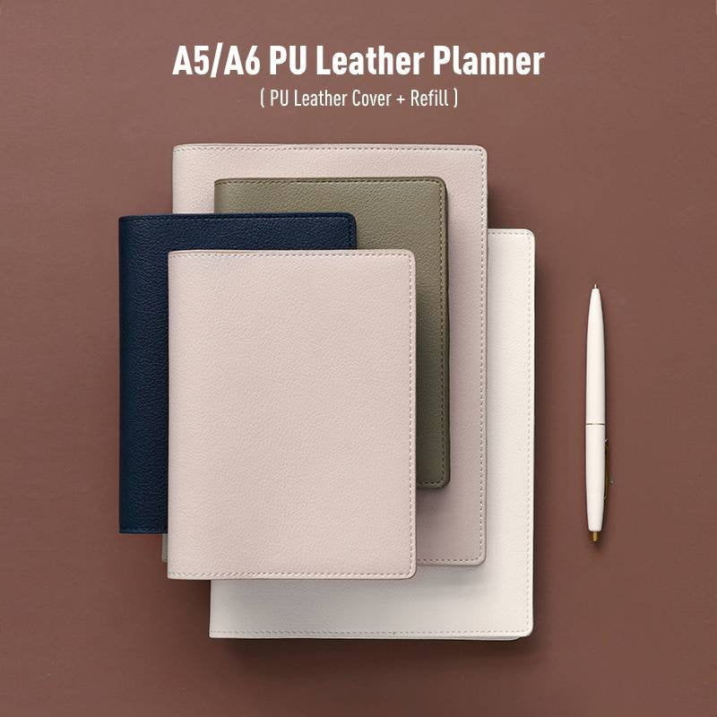 A5/A6 Premium PU Planner / Journal Cover with Refillable Notebook