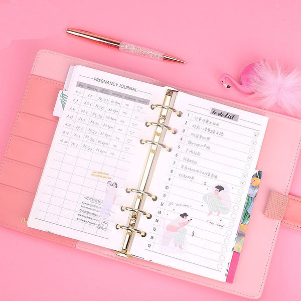 A6 Premium Leather Binder Planner with Refillable Inserts