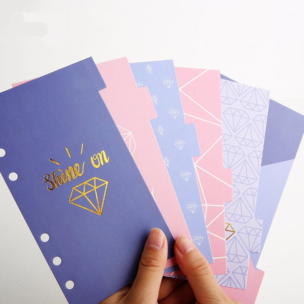 A6 Planner Laminated Divider (Set of 6)
