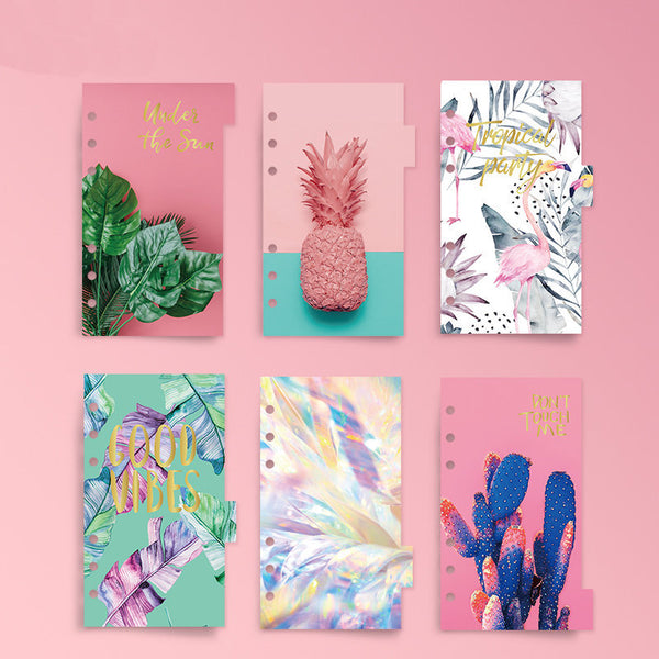 A6 Planner Laminated Divider (Set of 6)
