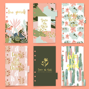 A6 Planner Laminated Divider (Set of 6)