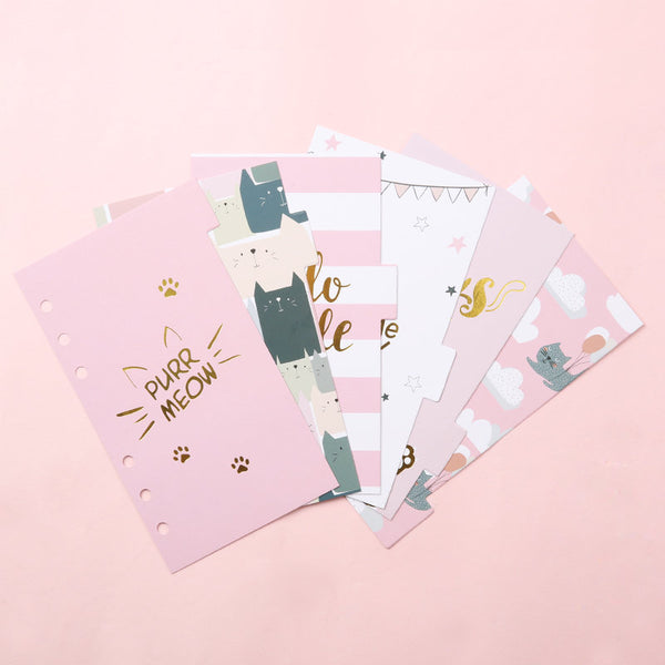 A6 Planner Laminated Divider (Set of 6)