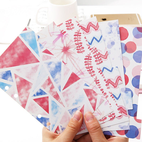 A6 Planner Laminated Divider (Set of 6)