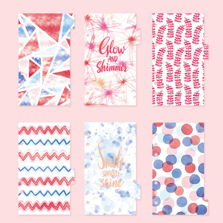 A6 Planner Laminated Divider (Set of 6)