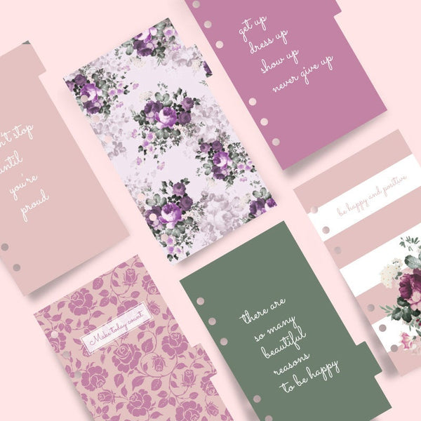 A6 Planner Laminated Divider (Set of 6)