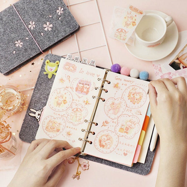 A5/A6 Binder Planner with Felt Cover and Refills
