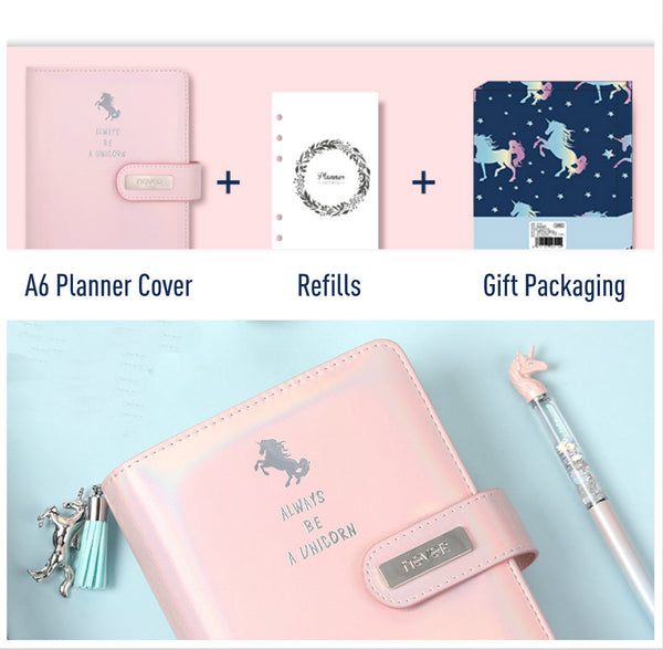 A6 Premium Leather Binder Planner with Refillable Inserts
