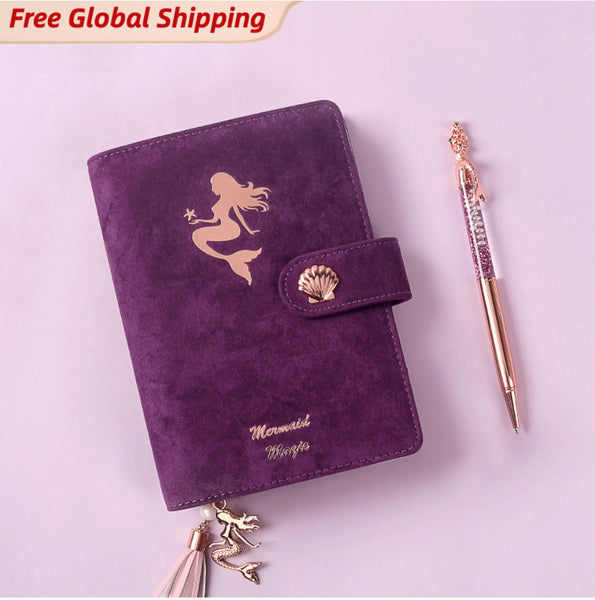 A6 Flannel & Leather Binder Wedding Planner with Refillable Inserts