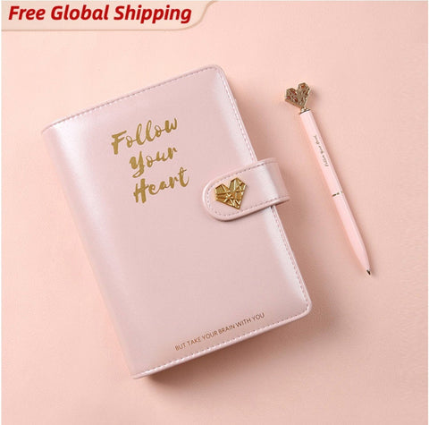 A6 Premium Leather Binder Planner with Refillable Inserts