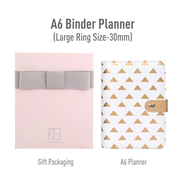 A6 Large-Ring (30mm) Leather Binder Planner with  Refillable Inserts