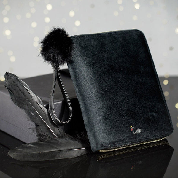 A6 Zippered Velvet Planner with Refillable Notebook
