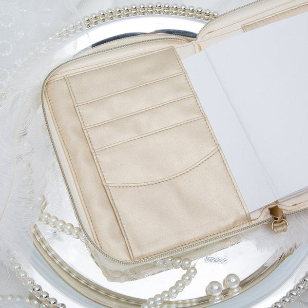 A6 Zippered Planner with Refillable Notebook (White Butterfly)