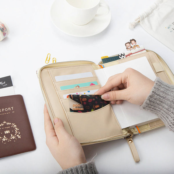 A6 Zippered Cotton Planner with Refillable Notebook
