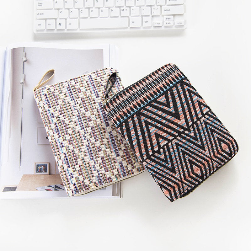 A6 Zippered Cotton Planner with Refillable Notebook