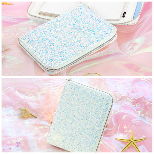 A6 Zippered Glitter Planner and Refillable Notebook