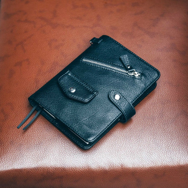 A6 Hobo-Style Personal Planner with Vintage Leather and Refillable Notebook