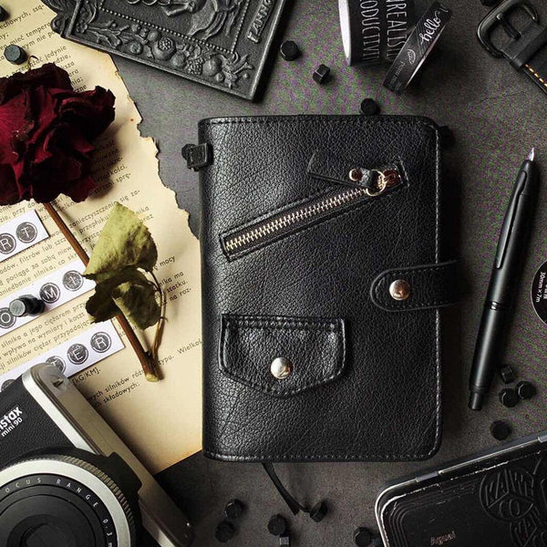 A6 Hobo-Style Personal Planner with Vintage Leather and Refillable Notebook