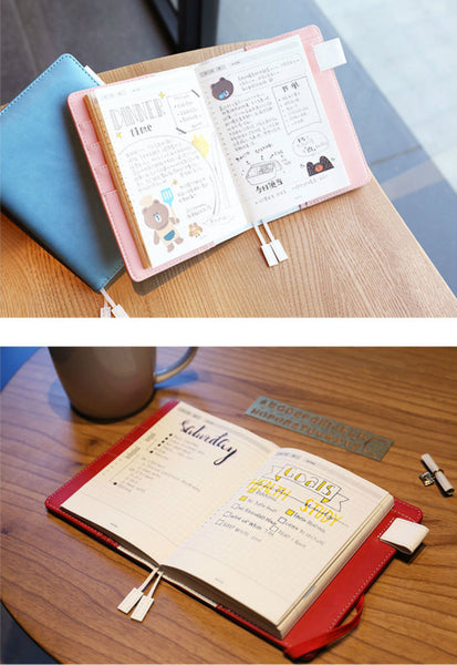 A6 Hobo-Style Leather Planner with Refillable Notebook