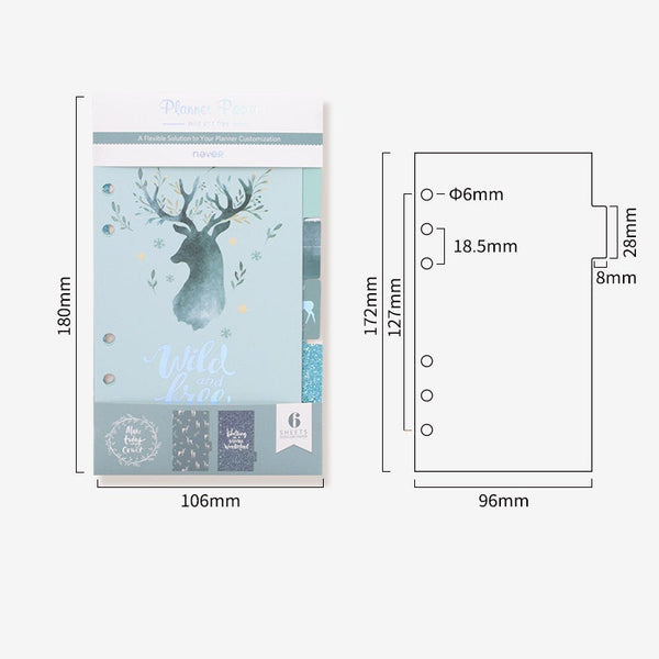 Set of 6 Planner Laminated Divider / Index / Dashboard for Filofax, Kikki.k, Kate Spade, LV, Lovedoki, Dokibook - A6 Size