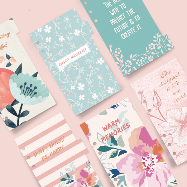 A6 Planner Laminated Divider (Set of 6)