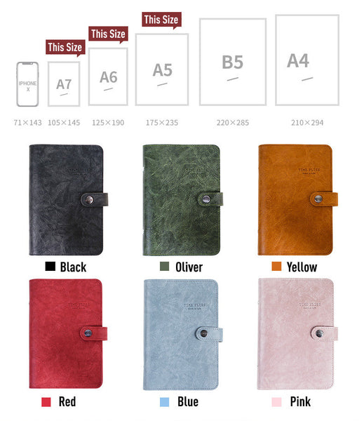 A5/A6/A7 Premium Leather Binder Planner with Refillable Inserts