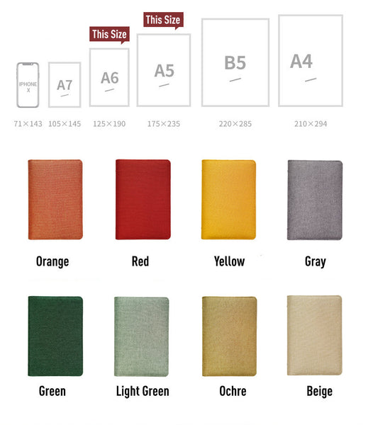 A5/A6/A7 Binder Planner with Linen Cover and Refills