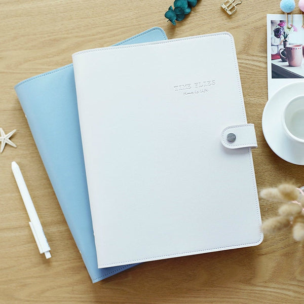 B5 Large Leather Binder Planner with Refillable Inserts