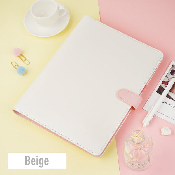 B5 Large Leather Binder Planner with Refillable Inserts