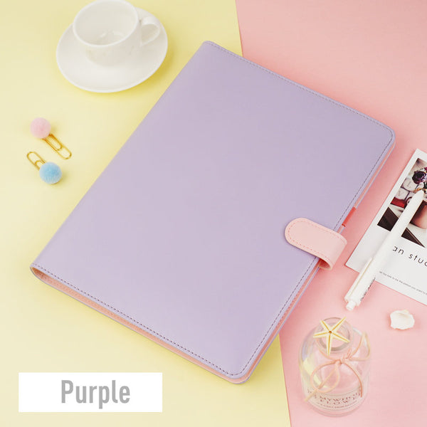 B5 Large Leather Binder Planner with Refillable Inserts