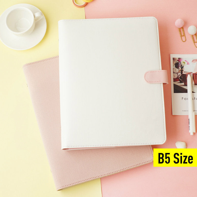 B5 Large Leather Binder Planner with Refillable Inserts