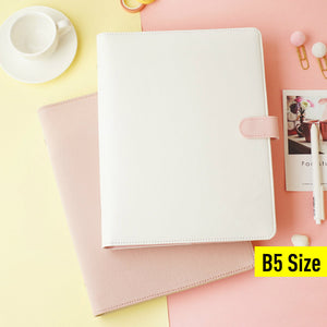 B5 Large Leather Binder Planner with Refillable Inserts
