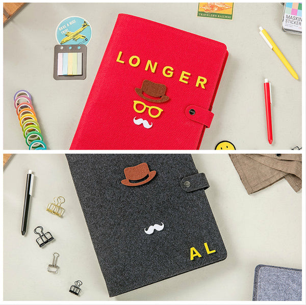B5 Large Felt Binder Planner with Refillable Inserts