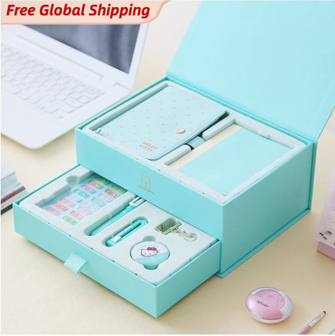 Hello Kitty Planner Gift Set ( A6 Leather Planner, Refills, EF Pen, Sticker and Washi Tape)