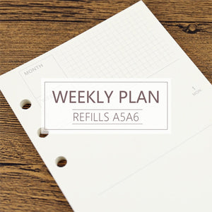 A5/A6 Weekly Plan Binder Planner Refills (40 Sheets)