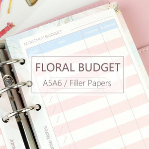 A5/A6 Floral Budget Binder Planner Refills (40 Sheets)