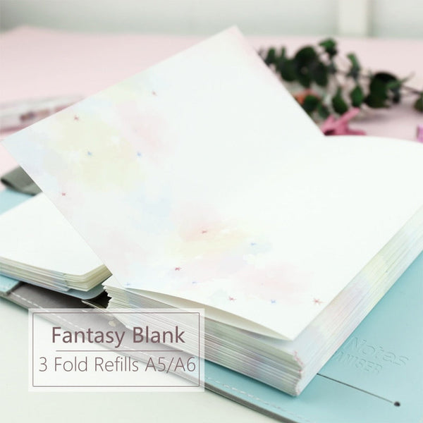 A5/A6 Blank Three-Fold Binder Planner Refills (20 Sheets)
