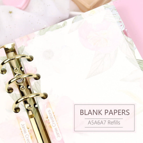 A5/A6/A7 Floral Blank Binder Planner Refills (40 Sheets)