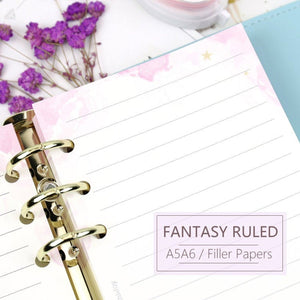 A5/A6 Fantasy Ruled Line Binder Planner Refills (40 Sheets)