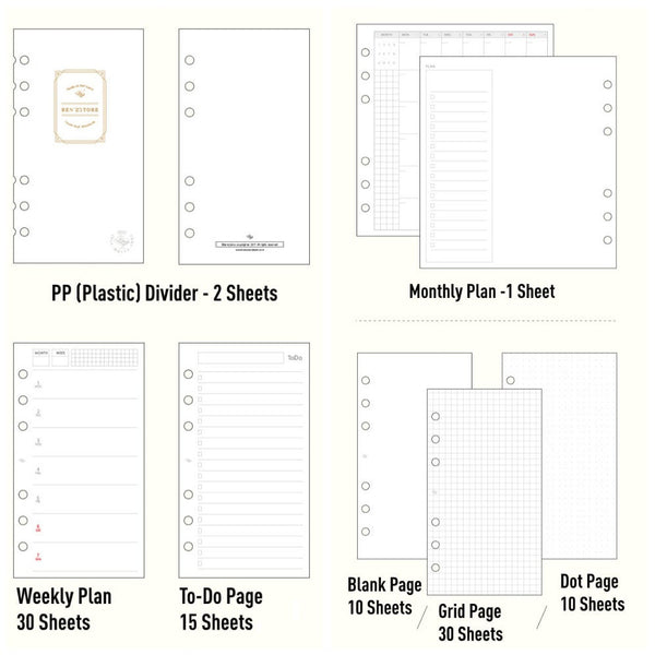 A5/A6 Stylish Leather Binder Planner with Refillable Inserts